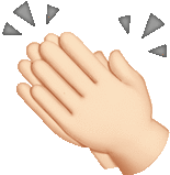 a close up of a pair of hands clapping .