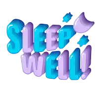 a sticker that says sleep well with a moon and stars