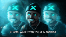 xportal wallet with the 2fa enabled is shown