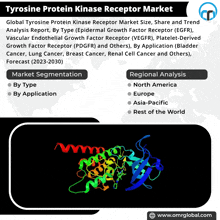 a flyer titled tyrosine protein kinase receptor market