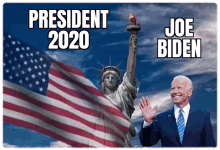 a picture of the statue of liberty with the words president 2020