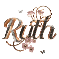 the word ruth with flowers and butterflies around it