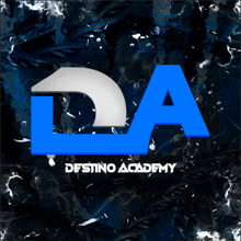 a logo for destino academy with a dark background