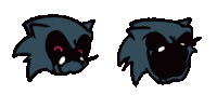 a cartoon drawing of a sonic the hedgehog 's face with a black background .