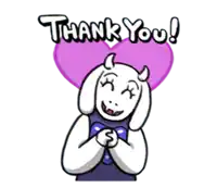 a cartoon of a goat saying thank you .