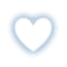 a white heart with a blue shadow on a white background