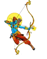 a cartoon drawing of a man holding a bow and arrow