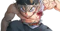 a drawing of a person with the word black clover on it