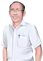 a man wearing glasses and a white shirt smiles for the camera