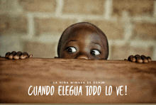 a picture of a child with the words cuando elegua todo lo ve on it