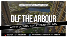 an advertisement for dlf the arbour 4 bhk luxury apartments flats