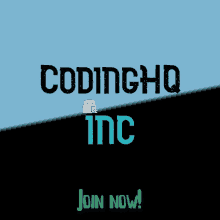 a poster for codinghq inc with a robot