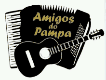 a logo for amigos do pampa with an accordion and guitar