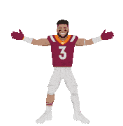 a drawing of a football player with the number 3 on his shirt