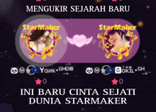 a screenshot of a game called starmaker with two avatars