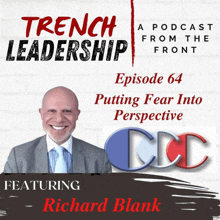 a poster for a podcast called trench leadership