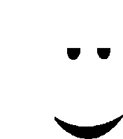 a black and white smiley face with closed eyes and a smile .