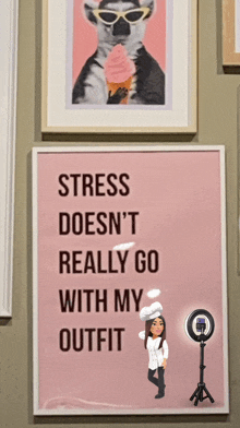 a poster that says stress doesn 't really go with my outfit