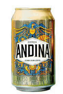 a can of andina beer with a blue eagle on the label