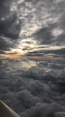 a view of a cloudy sky from an airplane