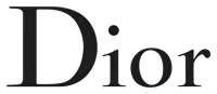 a black and white logo for dior is displayed on a white background