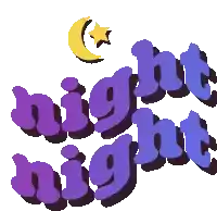 a purple night night sign with a crescent moon and star