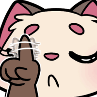 a cartoon cat making a shhh sign with its finger