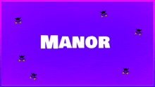 a purple background with the word manor in white