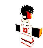 a cartoon character wearing a jersey with the number 23 on it