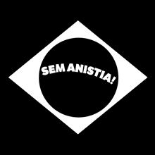 a black and white logo that says sem anistia in white letters