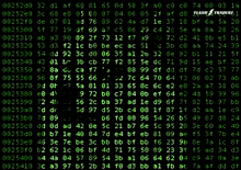 a bunch of numbers on a black background with flash traders on the bottom