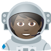 a cartoon illustration of an astronaut wearing a helmet and a headset