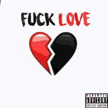 a parental advisory poster with a broken heart on it