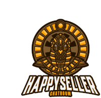 a logo for happyseller chatroom with an owl in the center