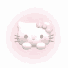 a hello kitty icon with a pink bow on its head on a pink background .