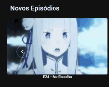 a picture of a girl with the words novos episodios on the bottom