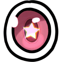 a pink circle with a white star in the middle