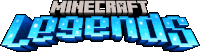 a logo for minecraft legends is shown in blue