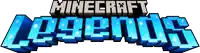 a logo for minecraft legends is shown in blue