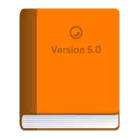 an orange book with the words version 5.0 on the cover