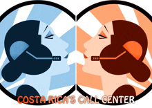 a logo for costa rica 's call center features two women