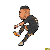 a drawing of a soccer player with the number 11 on his jersey