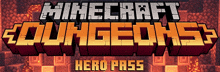 the logo for minecraft dungeons hero pass is shown