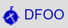 a logo for a company called df00 with a blue compass