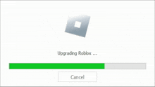 a screen that says upgrading roblox with a green bar