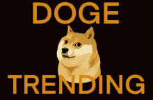 a picture of a doge with the words doge trending behind it