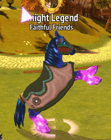 a horse in a video game is named night legend