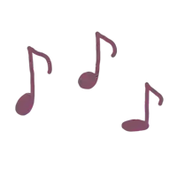 purple music notes on a white background