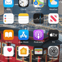 the home screen of an iphone shows the app store