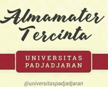 a logo for universitas padjadjaran with a red ribbon .